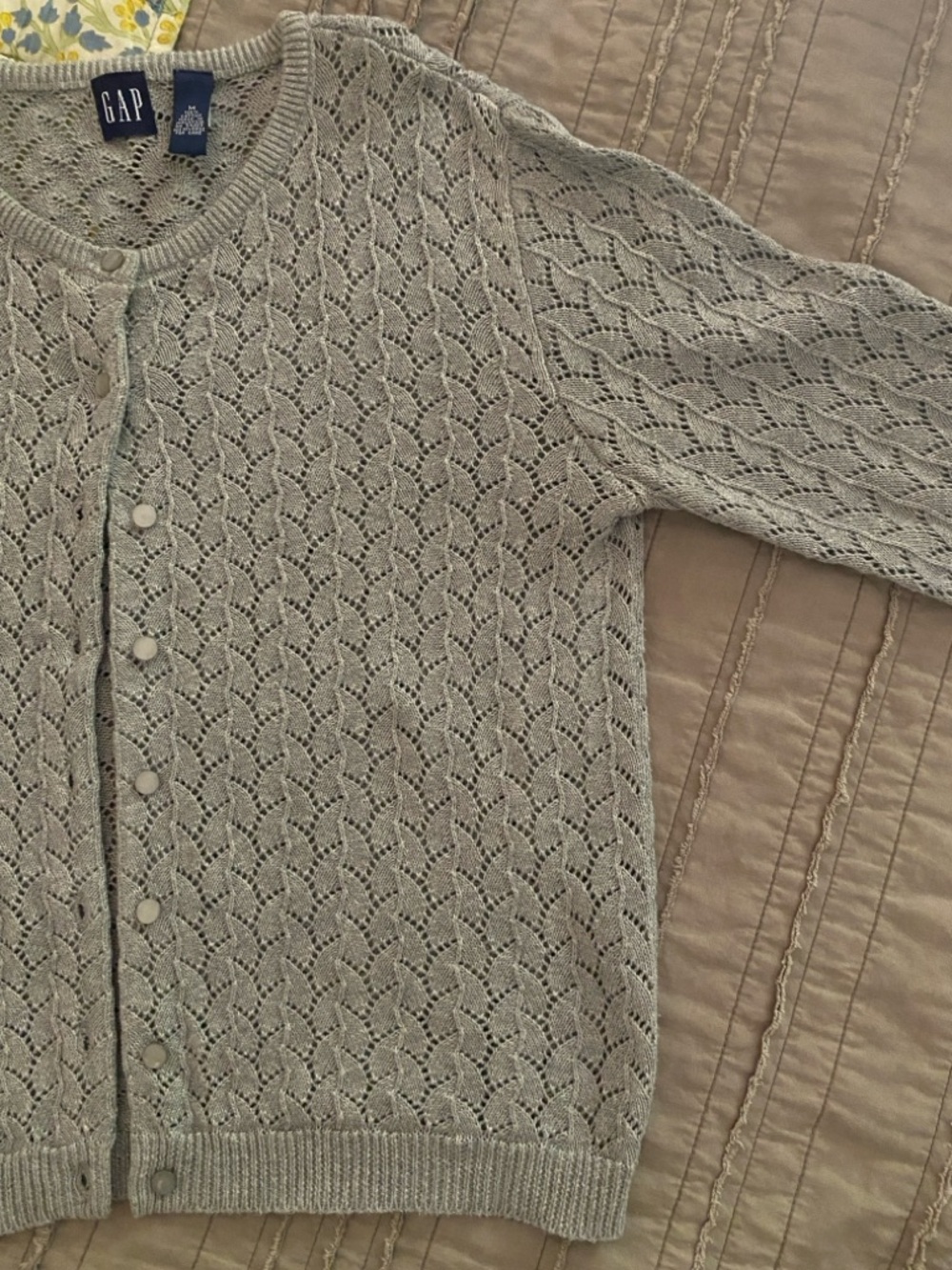 GAP - Light Gray Knit Button Cardigan - Picture 3 of 8